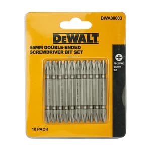 Dewalt PH2 x 65 mm Length Phillips Magnetic Double Ended Screwdriver Bit Set (Pack of 10 Pcs), DW00003M-IN