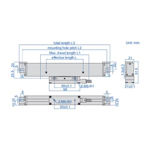 Insize 100 mm Effective Length Linear Scale (TTL Signal), ISL-A1-100