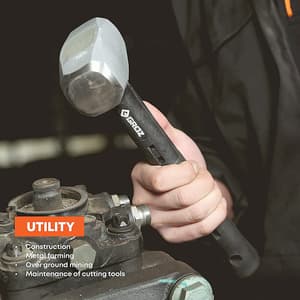 Groz 1800 Gms Soft Face Club Hammer With 12 Inch Indestructible Handle (30 HRC Head), CHID/SF/4/12