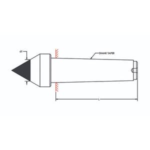 Tooltech MT-2 / 14 mm Tip Diameter Special Carbide Tipped Dead Centre 