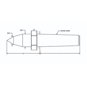 Tooltech MT-3 CNC Extended Dead Centre (With Draw Off Nut)