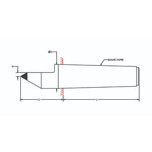 Tooltech MT-2 / 8 mm Tip Diameter Carbide Tipped Half Dead Centre 