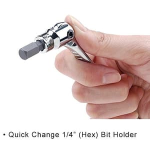 Toptul 1/4 Inch Sq. Drive & Bit Holder Swivel Wrench, AREA0808