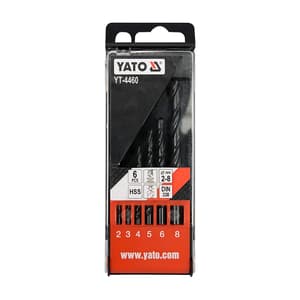 Yato 2 - 8 mm HSS Twist Drill Bits Set (6 Pcs), YT-4460