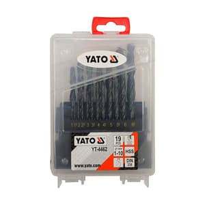 Yato 1 - 10 mm HSS Twist Drill Bits Set (19 Pcs), YT-4462