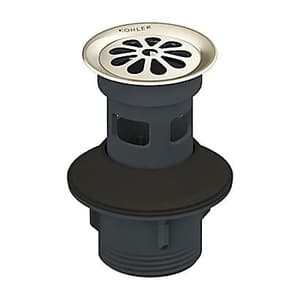 Kohler Grid Drain With Overflow Hole In French Gold Finish, K-45432IN-AF