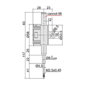 Insize 0 - 25.4 mm / 1 inch Flat Back Digital Indicator (Advanced Type), 2104-25F