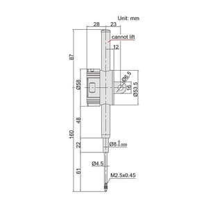 Insize 0 - 50.8 mm / 2 inch Flat Back Digital Indicator with Lift Cap (Advanced Type), 2104-50P
