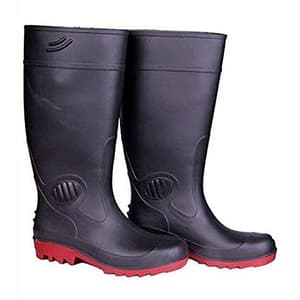 Hillson Dragon 512 Dual Density PVC Safety Gumboots with Steel Toe - Black & Red (13 inch Height)