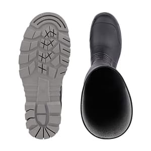 Hillson Torpedo 212 ISI Marked Dual Density PVC Safety Gumboots with Steel Toe - Black & Grey (15 inch Height)
