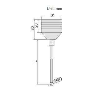 Insize 8 mm Ball Dia / 166 mm Spindle Length Edge Finder for EDM, 6558-84