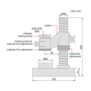Insize 100 mm Dial Indicator Stand, 6845-100