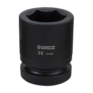 Groz 60 mm 1" Sq. Drive Hex Impact Socket, ISKT/H/0-1/60