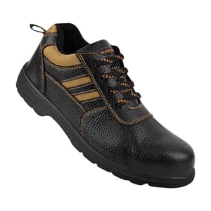 Alko Plus Low Ankle Synthetic Leather Sporty Safety Shoe with PVC Sole - Composite Toe (Black & Brown), APS 751