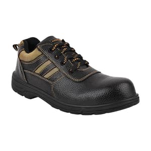 Alko Plus Low Ankle Synthetic Leather Sporty Safety Shoe with PVC Sole - Composite Toe (Black & Brown), APS 751