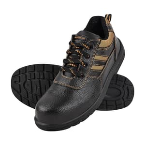 Alko Plus Low Ankle Synthetic Leather Sporty Safety Shoe with PVC Sole - Composite Toe (Black & Brown), APS 751