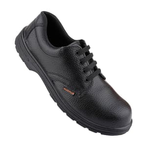 Alko Plus Low Ankle Synthetic Leather Safety Shoe with Single Colour PVC Sole - Composite Toe (Black), APS T2