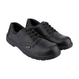 Alko Plus Low Ankle Synthetic Leather Safety Shoe with Single Colour PVC Sole - Composite Toe (Black), APS T2