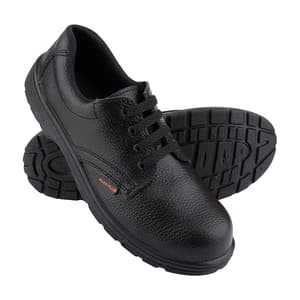 Alko Plus Low Ankle Synthetic Leather Safety Shoe with Single Colour PVC Sole - Composite Toe (Black), APS T2