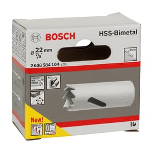 Bosch 22 mm HSS Bi-Metal Holesaw for Standard Adapter (Long Life), 2 608 584 104
