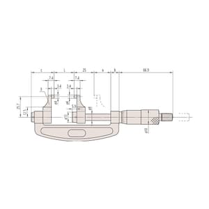 Mitutoyo 100 - 125 mm Caliper Type Micrometer, 143-105