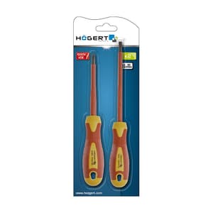 Hogert 2 Pcs Insulated Screwdriver Set (VDE), HT1S990