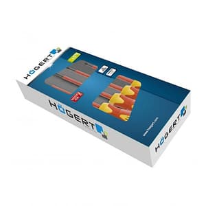 Hogert 5 Pcs Insulated Screwdriver & Voltage Tester Set (VDE), HT1S994