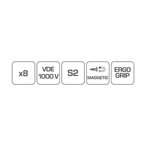 Hogert 8 Pcs Insulated Screwdriver Set (VDE), HT1S998