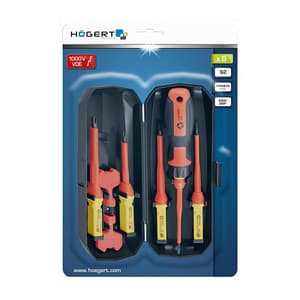 Hogert 8 Pcs Insulated Screwdriver Set (VDE), HT1S998