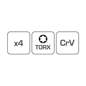 Hogert 4 Pcs Torx Ring Spanner Set, HT1W590