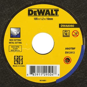 Dewalt 105 x 1.2 x 16 mm Extra Thin Metal Cut Off Wheel For MS & Inox, DWA8060-IN