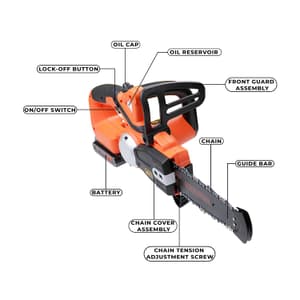 Black + Decker 200 mm / 8 inch 18V Cordless Chainsaw, GKC1820L20-QW