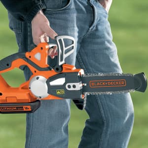 Black + Decker 200 mm / 8 inch 18V Cordless Chainsaw, GKC1820L20-QW