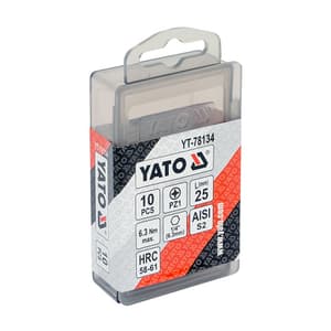 Yato PZ1 x 25 mm Length Pozidriv Screwdriver Bits (Pack of 10 Pcs), YT-78134