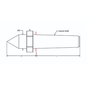 Tooltech MT-6 CNC Stub Dead Centre (With Draw Off Nut)