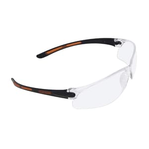 Black+Decker UV Protected Wrap Around Safety Spectacle With Inbuild Beveled Edges & Orange Temple Ends, BXPE0505IN