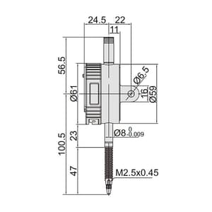 Insize 12.7 mm / 0.5 inch Waterproof Digital Indicator, 2115-10