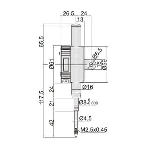 Insize 25.4 mm / 1 inch Waterproof Digital Indicator, 2115-25