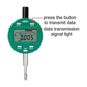 Insize 0 - 12.7 mm / 0.5 inch Flat Back Digital Indicator with Transmission Button & Signal Light (Advanced Type), 2139-10F