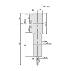 Insize 0 - 6 mm / 0.24 inch High Precision Digital Indicator (Flat Back), 2140-6