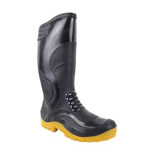 Hillson Sherpaa Dual Density PVC Safety Gumboots without Steel Toe - Black & Yellow