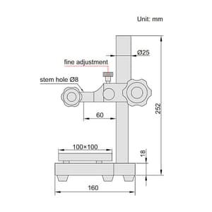 Insize 150 mm Dial Indicator Stand, 6876-150D