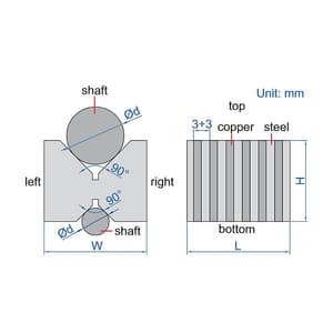 Insize 52 x 58 x 46 mm Magnetic Induction V - Block Set (Pack of 2 Pcs), 6878-1