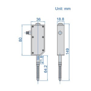 Insize 12 mm / 0.47 inch Capacitance Linear Gage, 7107-12