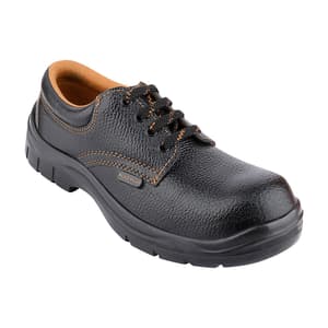 Alko Plus Low Ankle Buff Leather Safety Shoe with PU Single Density Sole - Composite Toe (Black & Brown), APS 1551