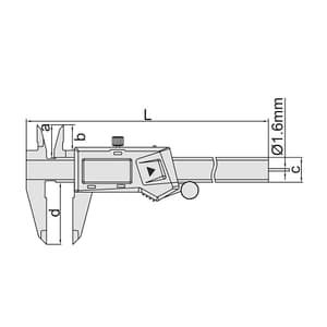 Insize 150 mm / 6 inch Digital Caliper With Round Depth Bar, 1119-150