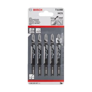 Bosch 92 mm Jigsaw Blades Basic for Wood (T 119 B), 2 608 630 037
