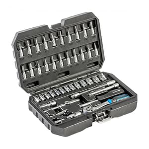 Hogert 46 Pcs 1/4 Inch Sq. Drive Socket Set, HT1R216