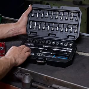 Hogert 46 Pcs 1/4 Inch Sq. Drive Socket Set, HT1R216