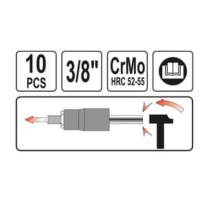 Yato 10 Pcs Screw Extractor Set, YT-0603